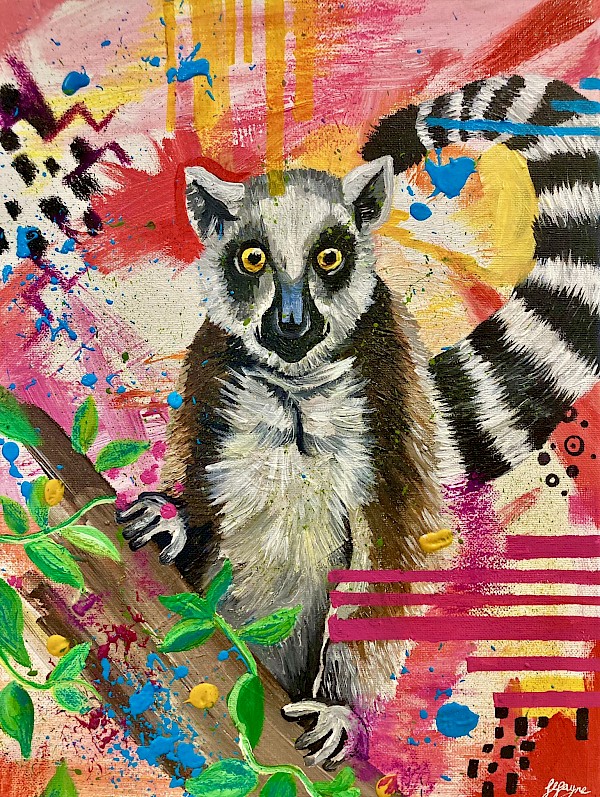 Lemur Acrylic Painting