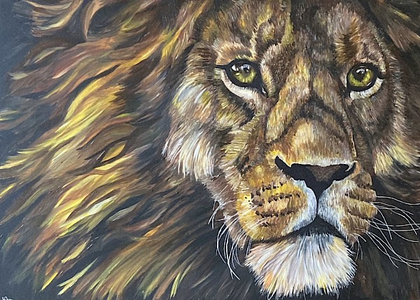 A1 Lion Acrylic Painting